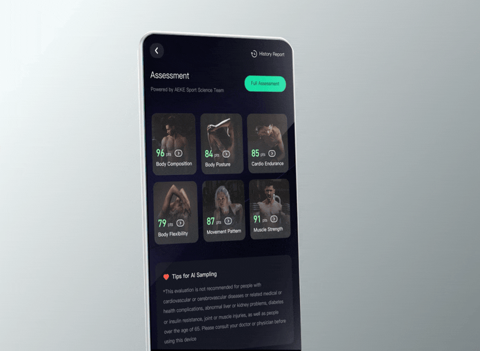 AEKE smart home gym step 2: AI-powered training adapts to your body for effective home workouts
